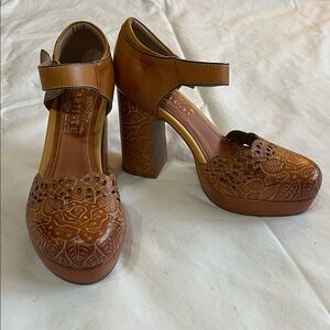 Brown Leather Women Shoes
